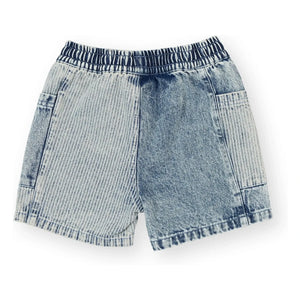 Goldie + Ace - Striped Denim Shorts | Blue