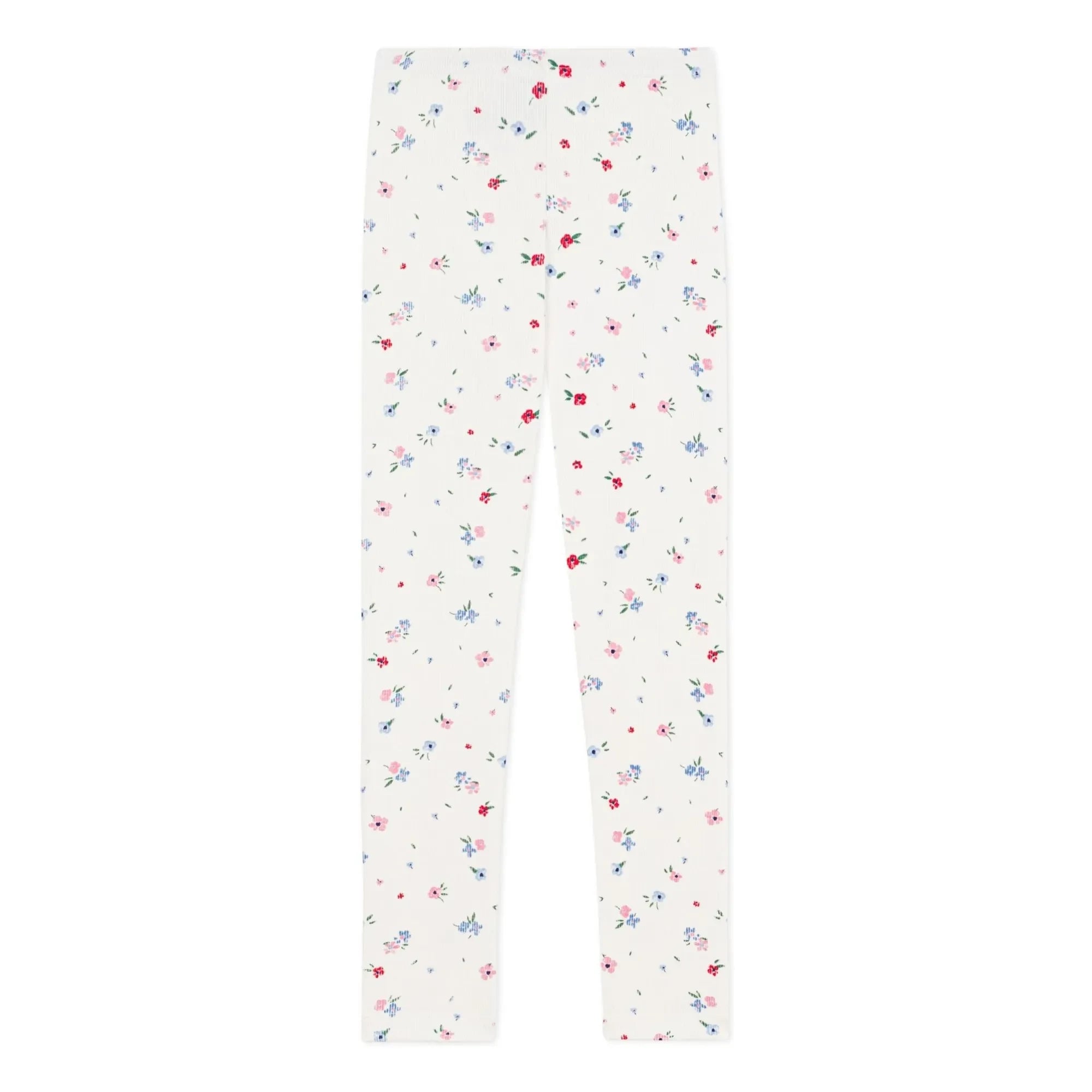 Petit Bateau - Floral Tights | White