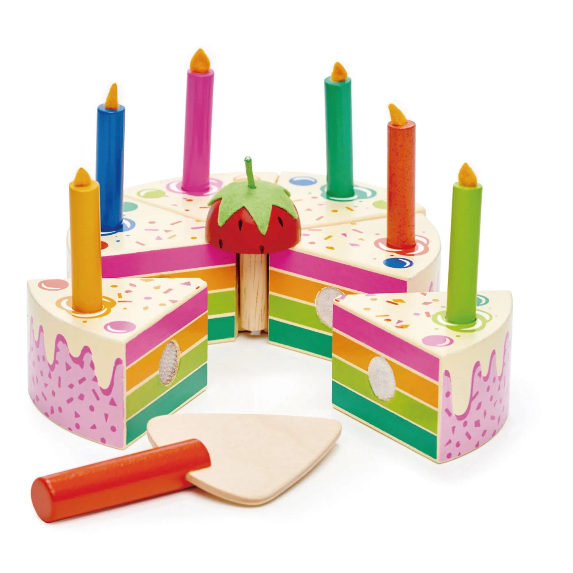 Tender Leaf Toys - Ahşap Gökkuşağı Doğum Günü Pastası