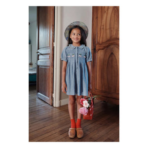 Emile et Ida - Mavi Chambray Smock Elbise