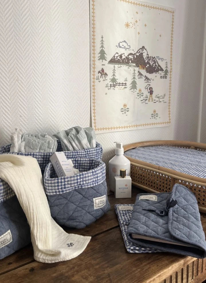 Editions Aimable - Paolo rectangular storage basket | Blue Chambray