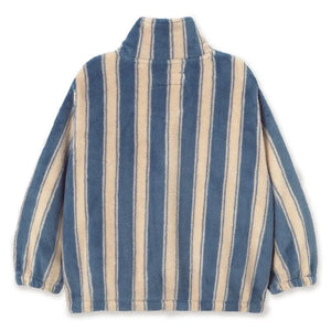 Tinycottons - Striped Fleece Jacket | Petrol Blue