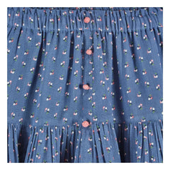 Emile et Ida - Floral Pattern Ruffled Skirt | Blue