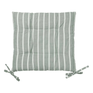 Broste Copenhagen - Marta thin cotton striped chair cushion | Agave