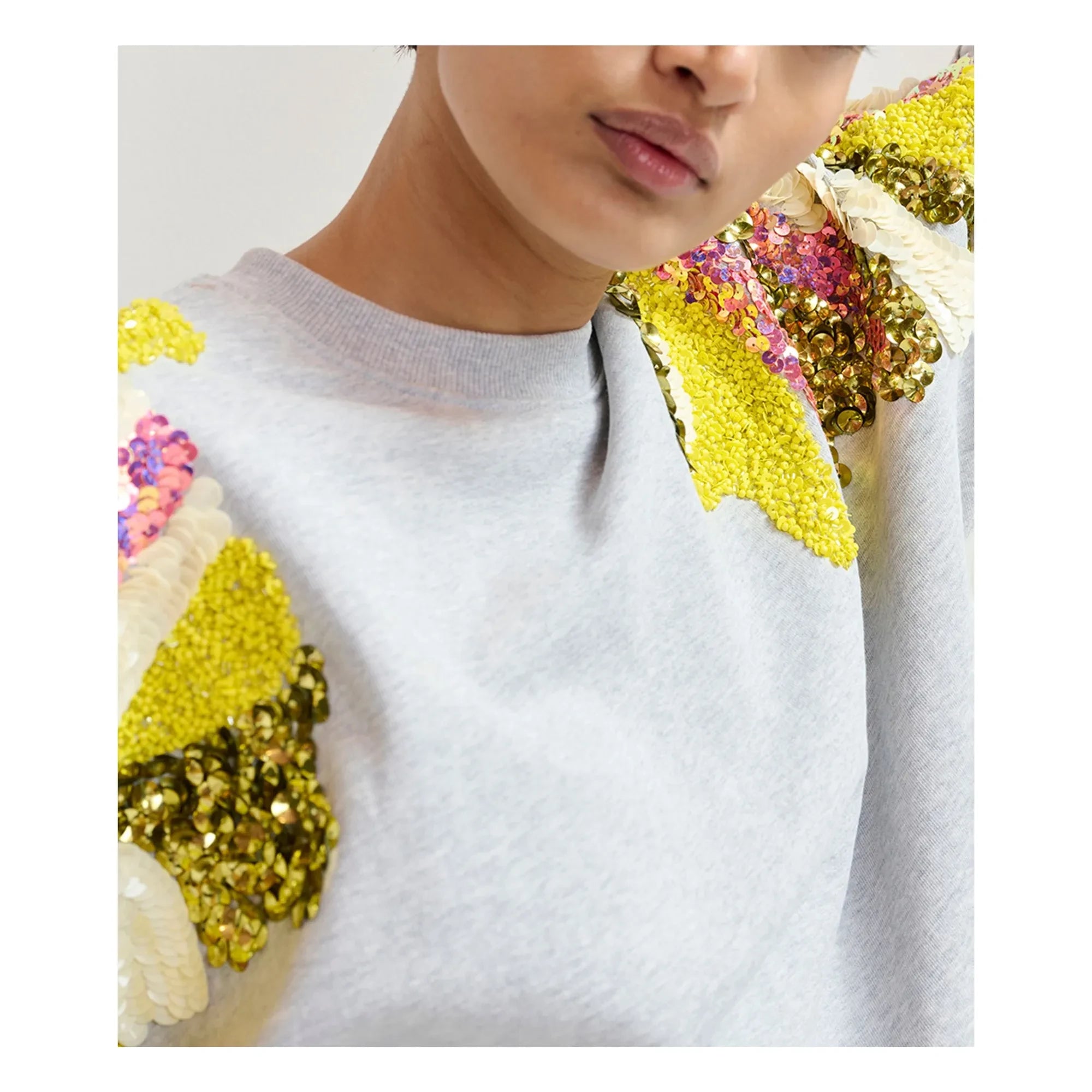 Essentiel Antwerp - Jadda Cotton Embroidered Sweatshirt | Grey