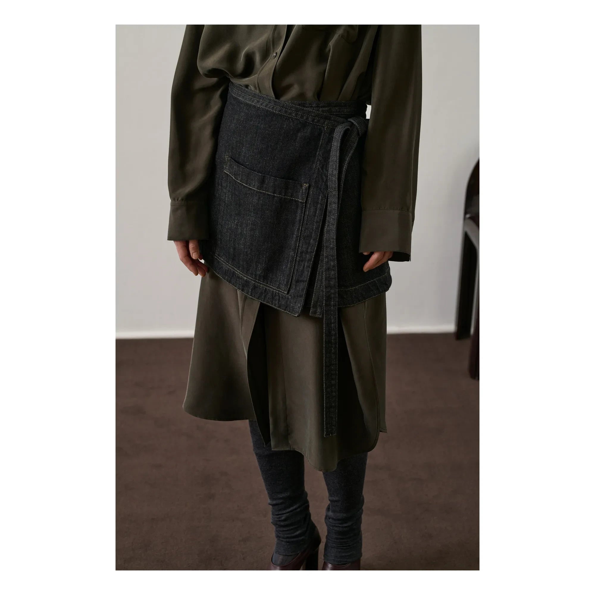 Sister - Flora silk dress | Dark khaki