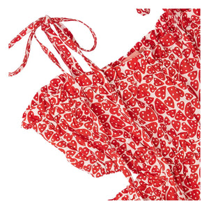 Fabula - Medium Heart Pattern Dress | Red