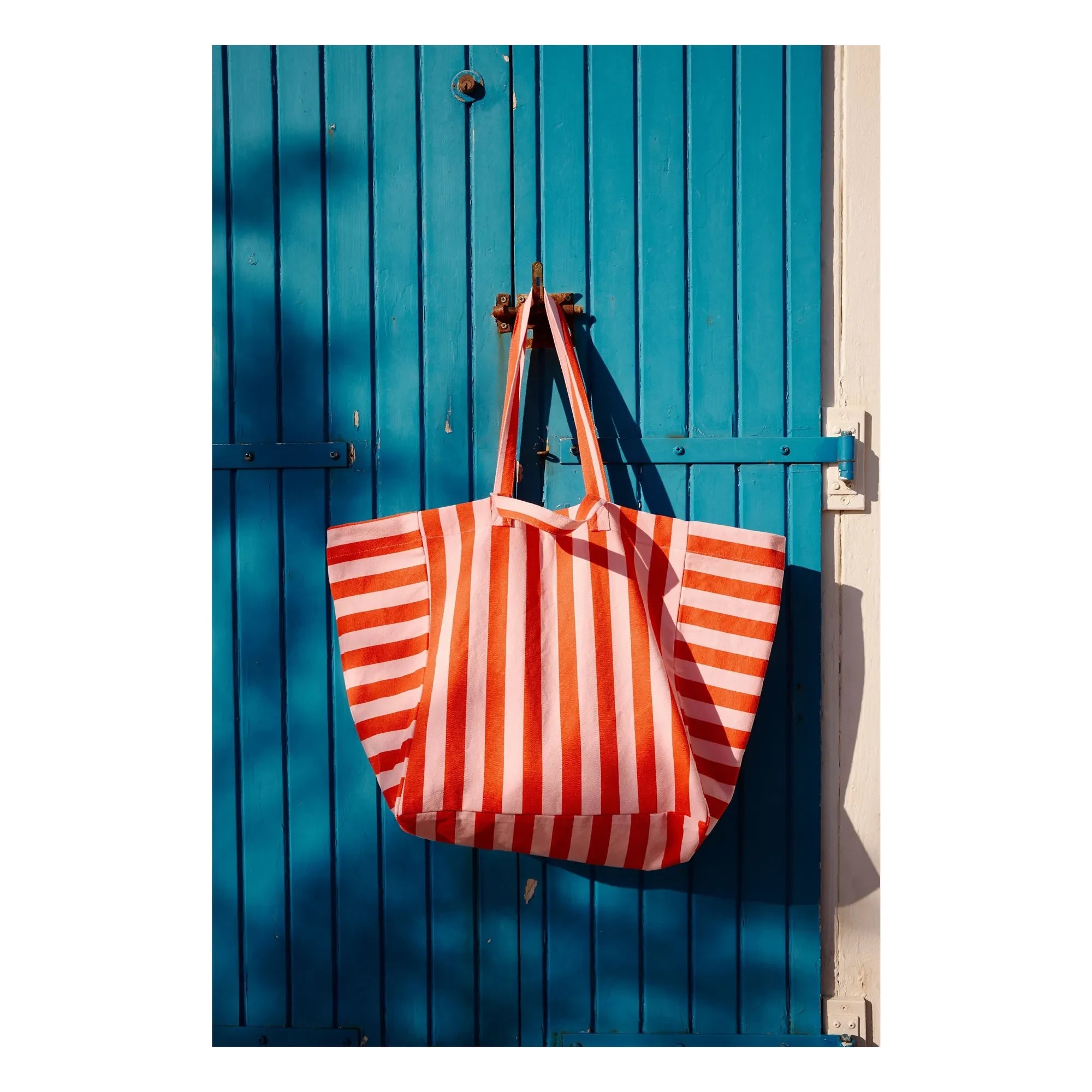 Rose in April - Elisa striped tote bag | Red