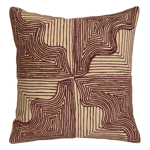 Maison Sarah Lavoine - Onda embroidered pillow | Carmine red