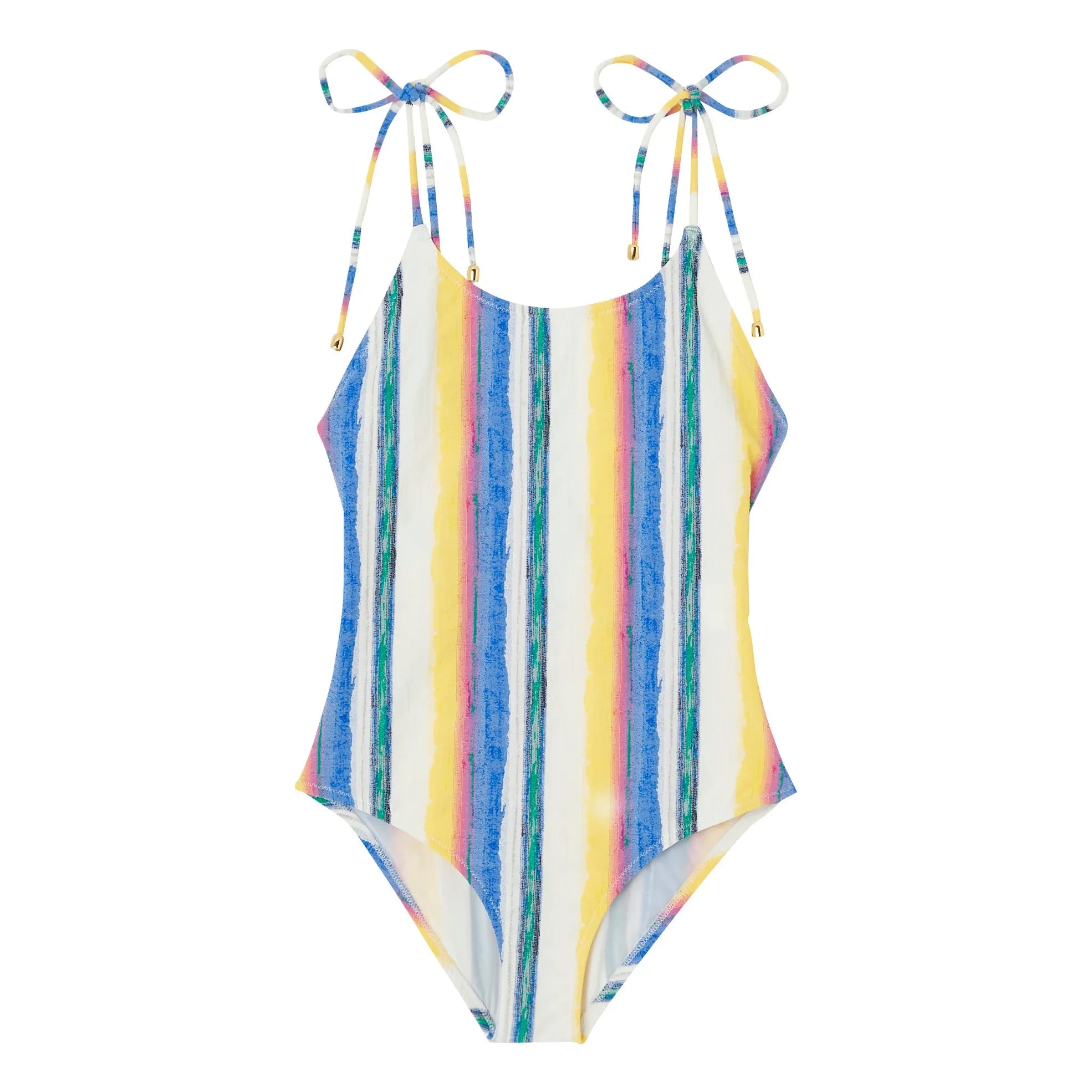 Lison Paris - Striped Havana One-Piece Swimsuit | Yellow
