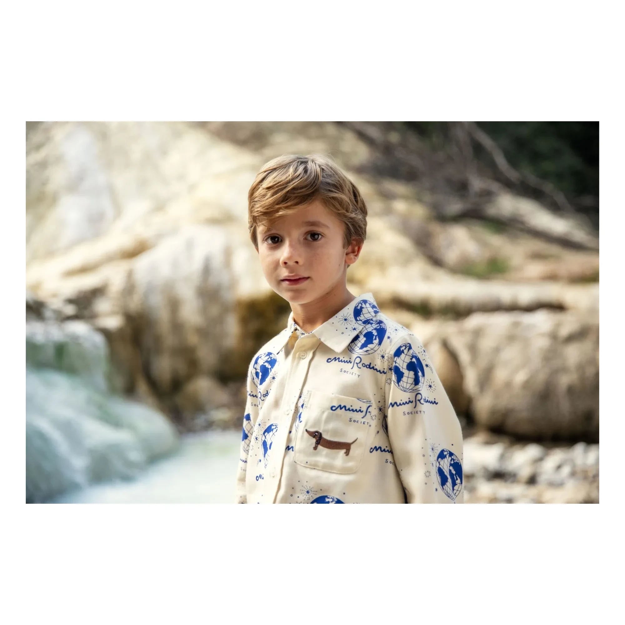 Mini Rodini - Society Tencel Shirt | Off-White