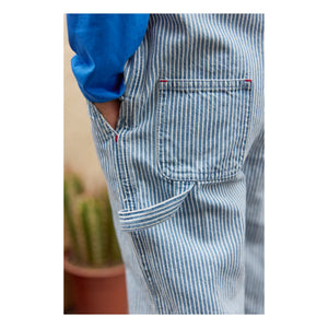 Bonton - Nope Striped Overalls | Blue
