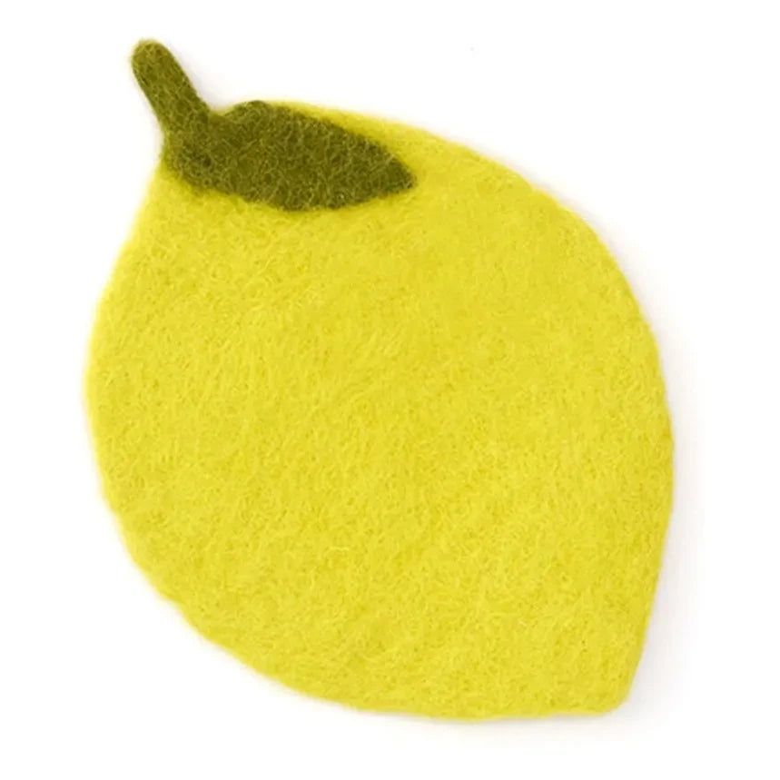Mushroom - Lemon felt placemat | Yellow