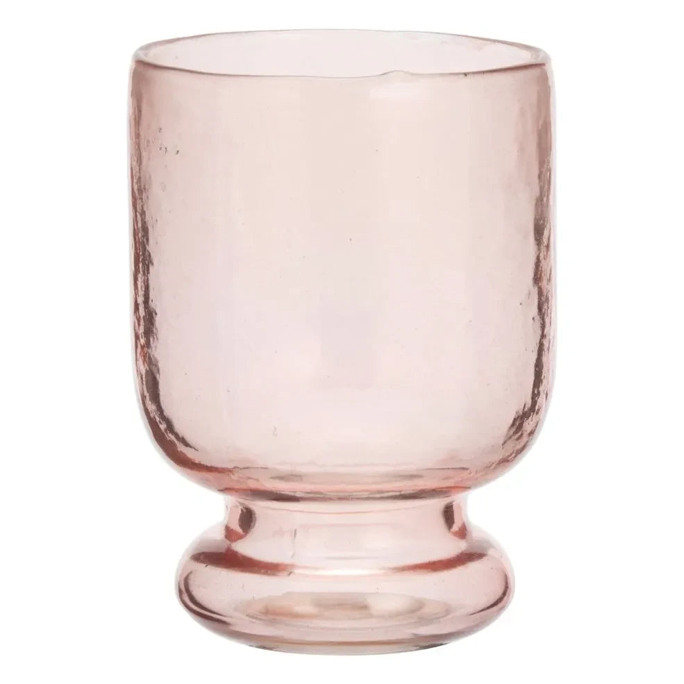 Madam Stoltz - Hammer Pattern Handle Glass | Pink