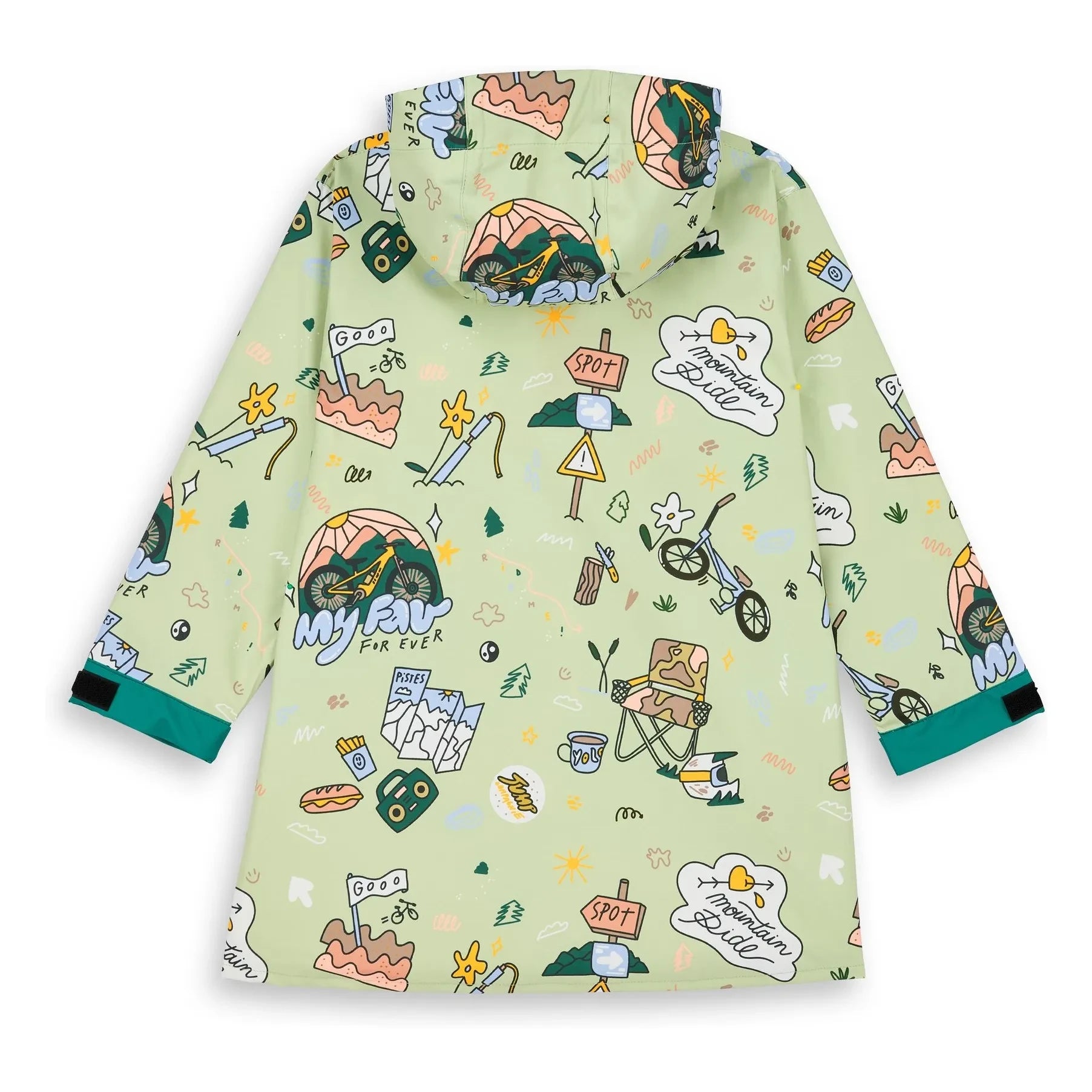 Hello Hossy - Mountain Ride Raincoat | Light Green