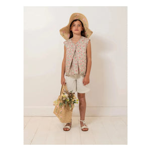 Bonpoint - Elbie Fleurie Organic Cotton Sleeveless Quilted Vest | Pink