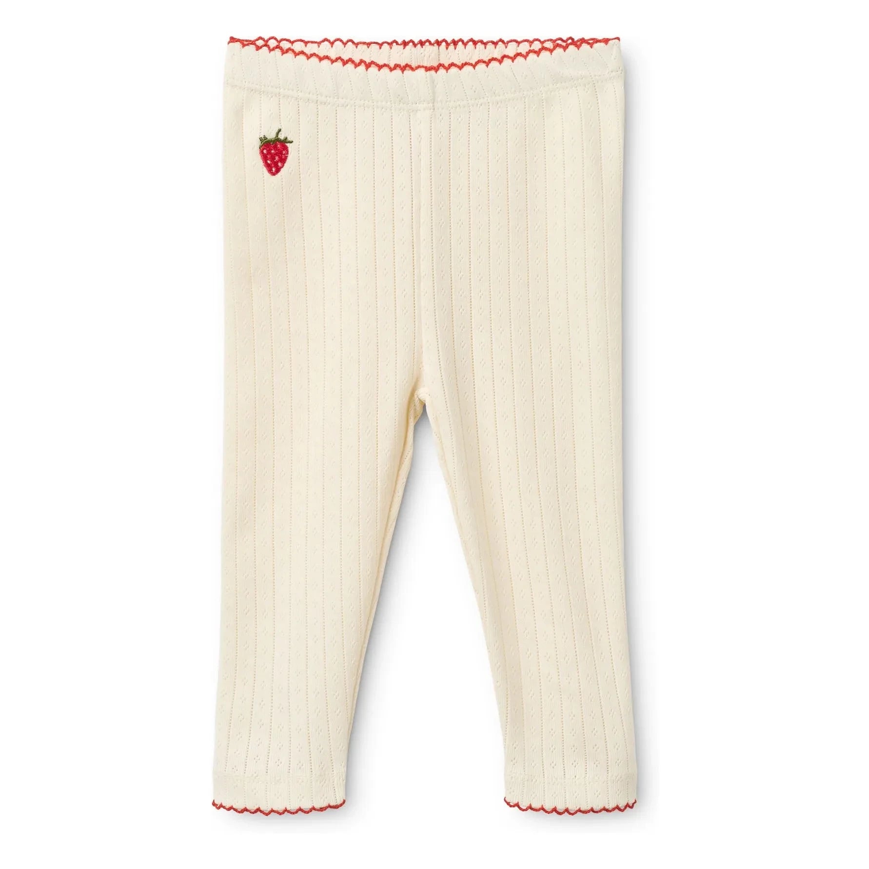 Flöss - Pointelle Leggings Flora Fraise | Cream