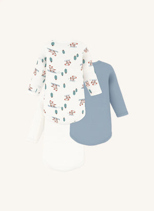 Petit Bateau - Set of 3 Organic Cotton Dog T-Shirts | White