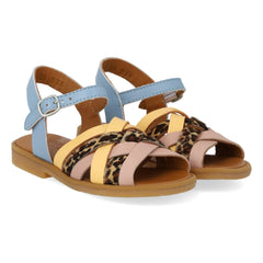Angulus - Leopard Knitted Sandals | Light Blue