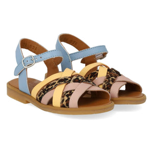 Angulus - Leopard Knitted Sandals | Light Blue