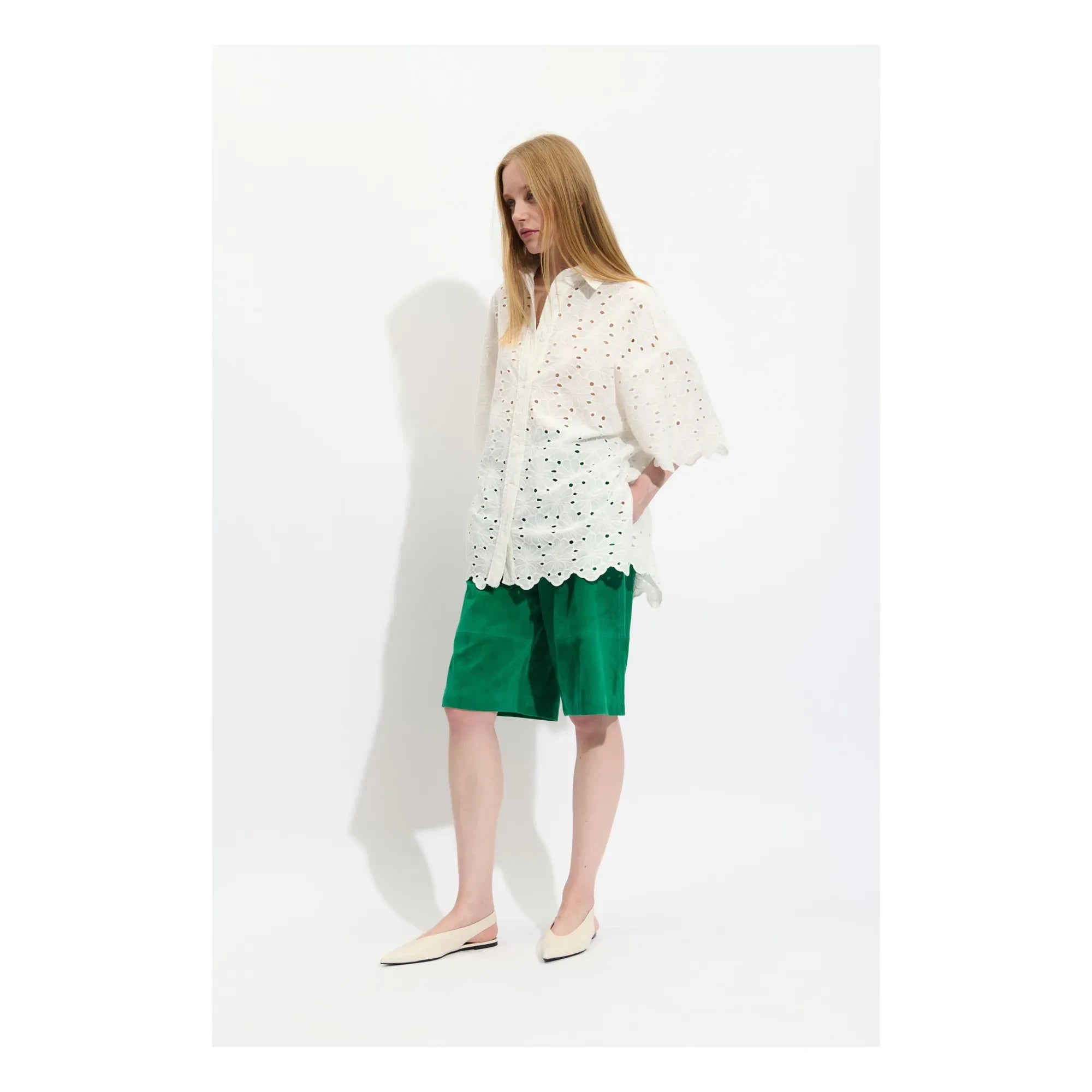 BELLEPIECE - Pio Cotton Embroidered Blouse | White