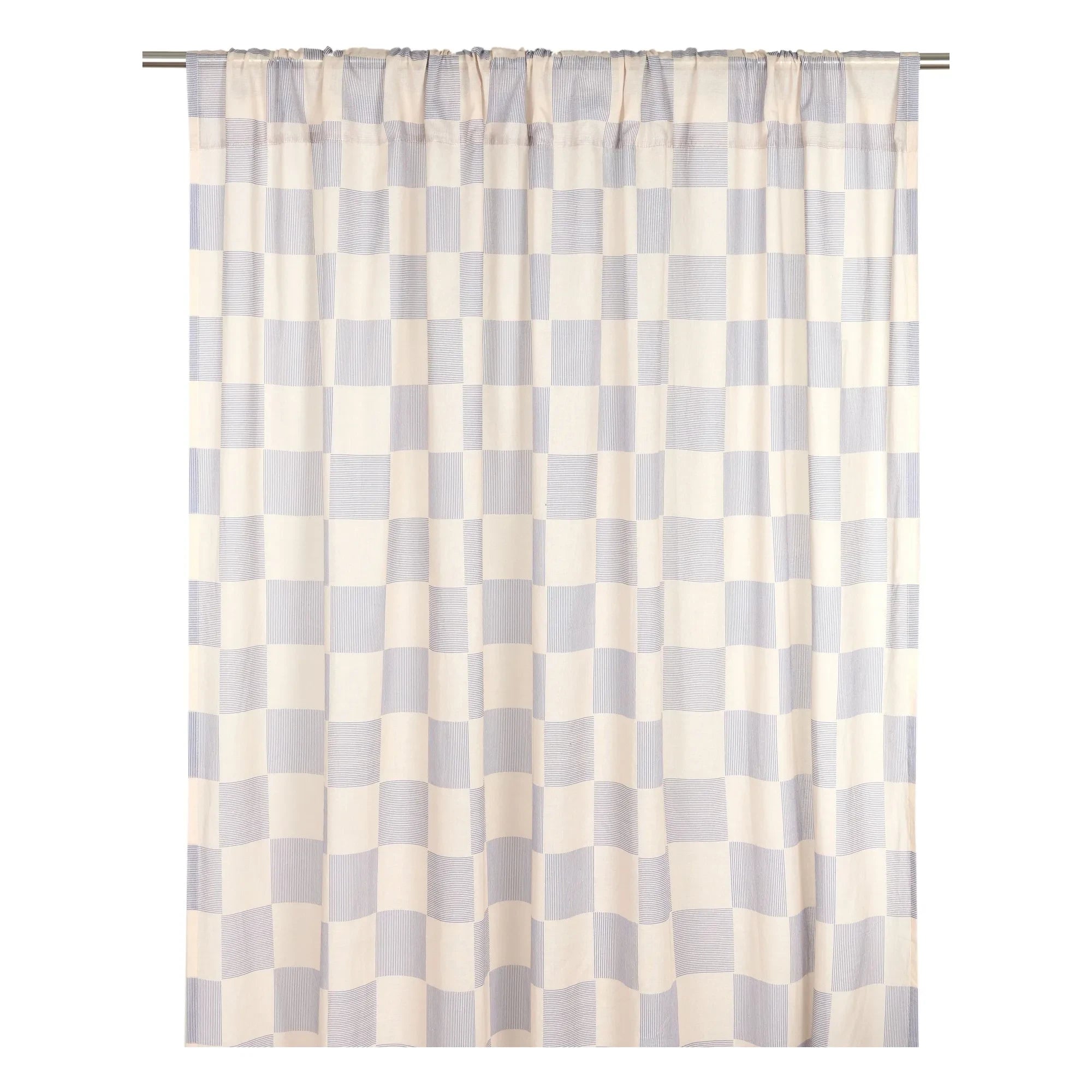 Nobodinoz - Wendy Striped Cotton Voile Curtain | Blue