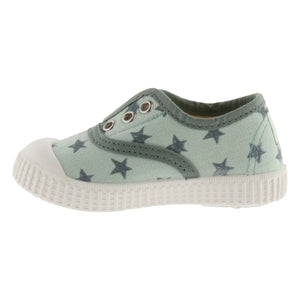 Victoria - Elastico Canvas Star Sneakers | Green Water