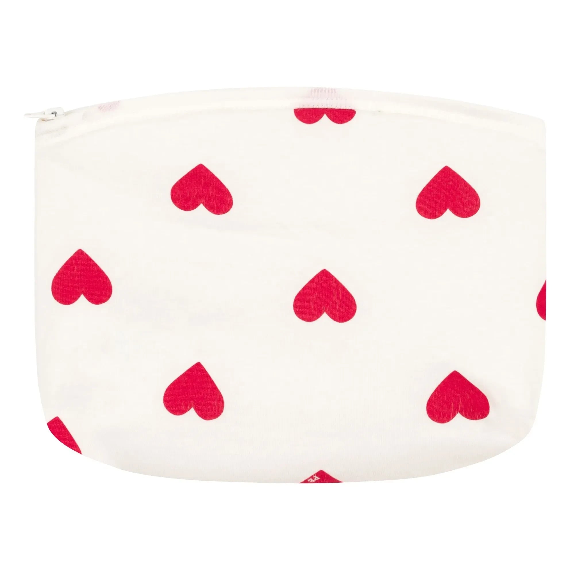 Petit Bateau - Organic Cotton Heart Pattern Pencil Case | White