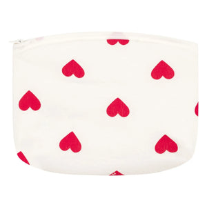 Petit Bateau - Organic Cotton Heart Pattern Pencil Case | White