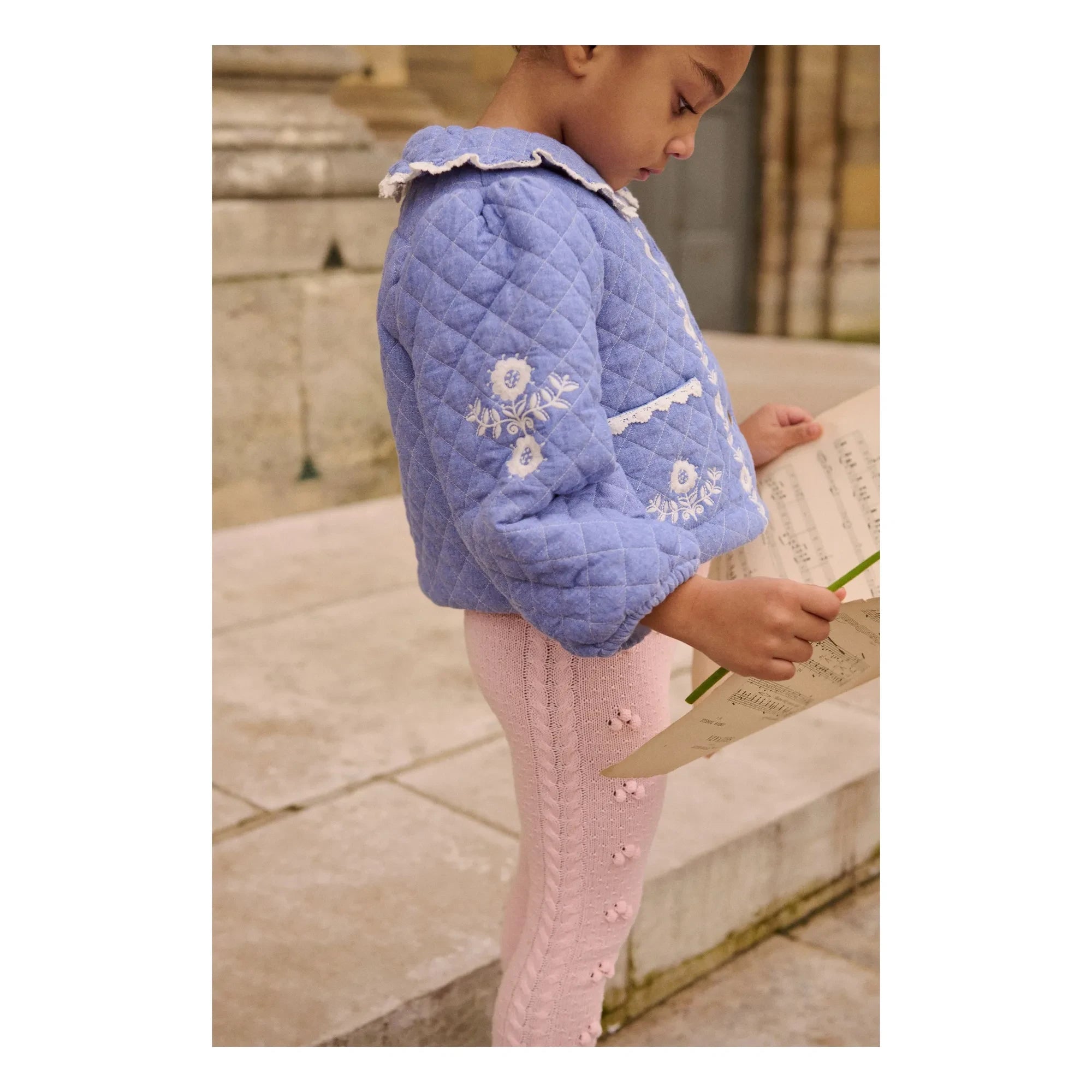 Louise Misha - Jouliana Organic Cotton Chambray Coat | Blue