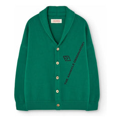 The Animals Observatory - Racoon Organic Cotton Cardigan | Green