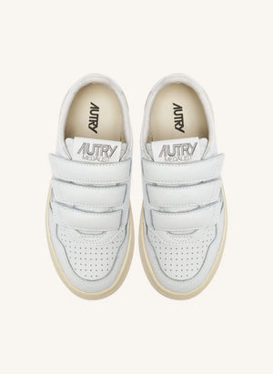 Autry - Kidstripes Low Leather Sneakers | White