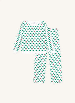 Petit Bateau - Organik Pamuk Köknar Pijamaları | Beyaz