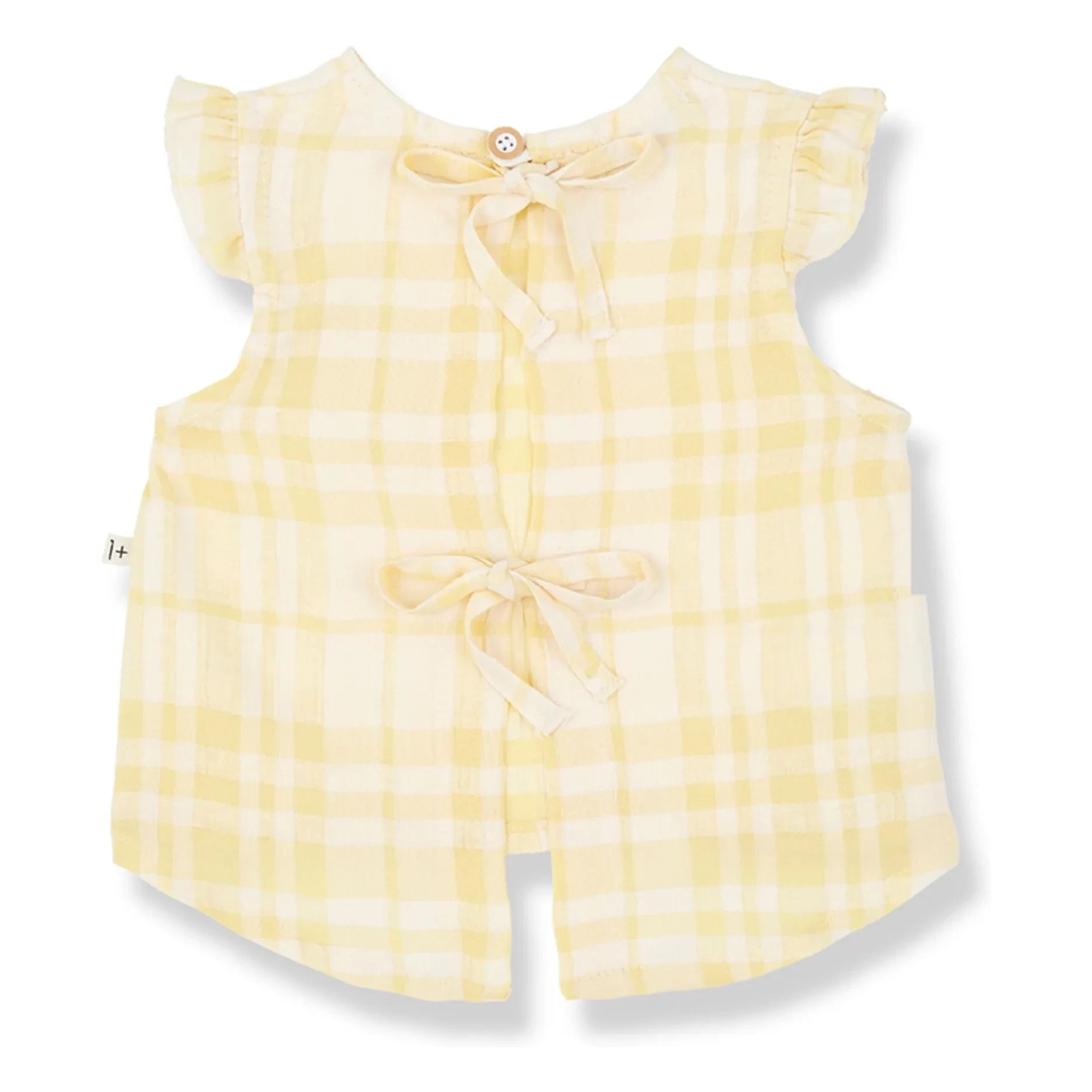 1+ in the family - Ferrosa Linen Check Blouse | Yellow