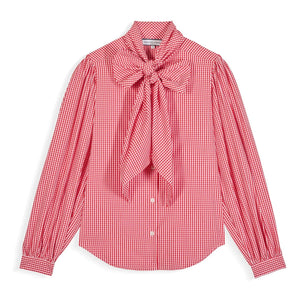 Maria de la Orden - Fairy Tale Cotton Gingham Blouse | Red