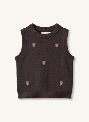 Fliink - Benna Oak Sleeveless Sweater | Brown