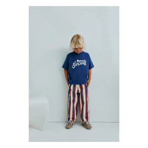 The New Society - Striped Gorse Cord Trousers | Red