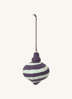 Broste Copenhagen - Toupie papier-mâché Christmas decoration | Purple