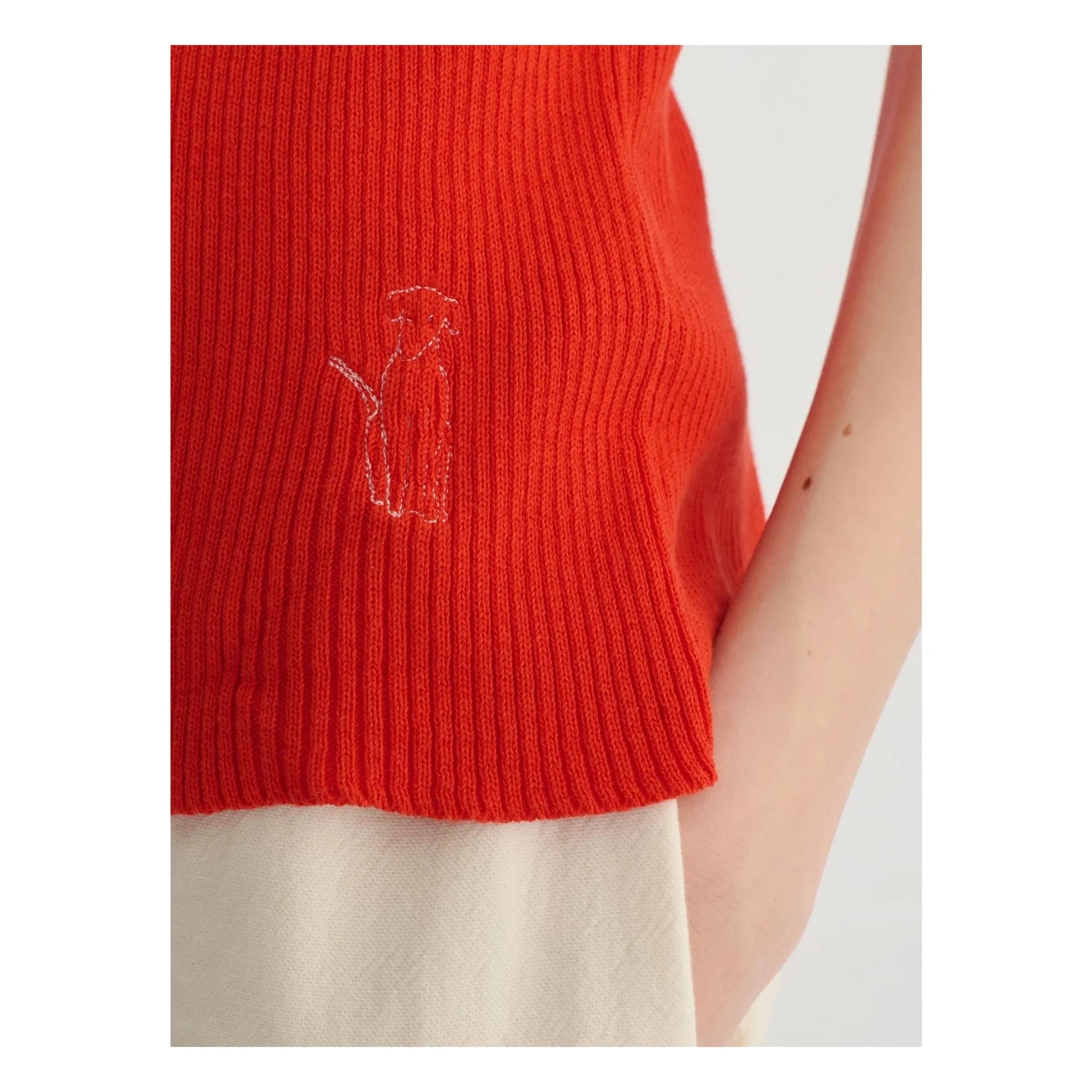Bobo Choses - Organic cotton open knit top | Red
