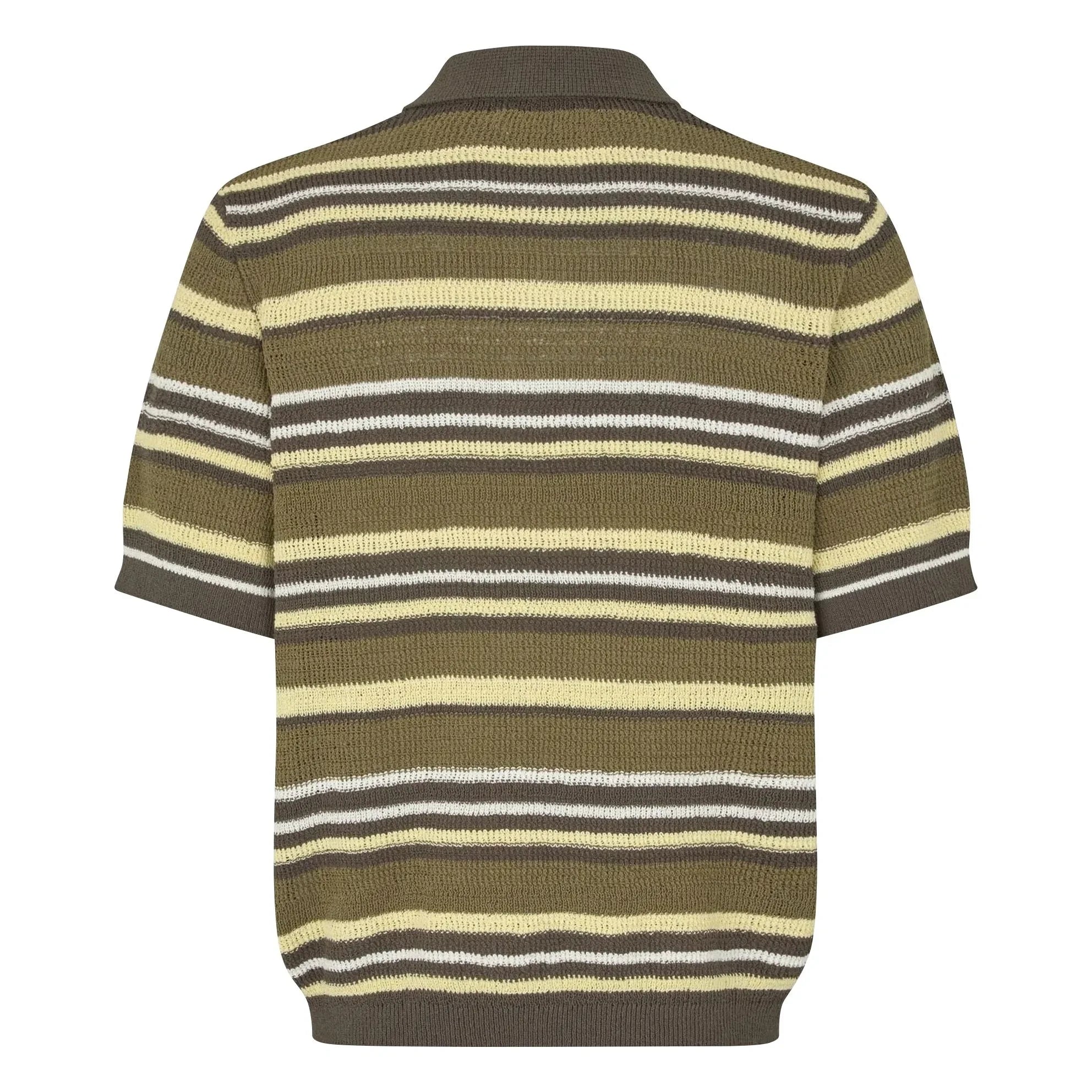 Samsoe Samsoe - Samarco Striped Knitted Polo | Khaki