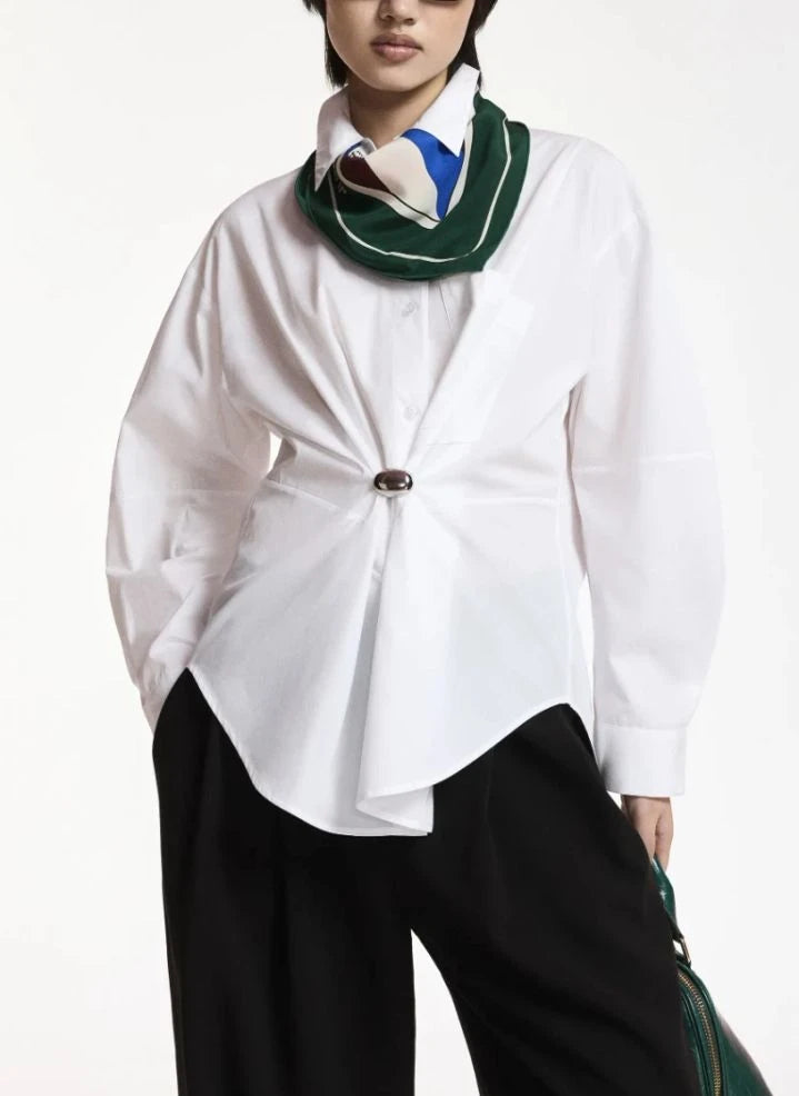 Essentiel Antwerp - Kreative Oversize Gömlek | Beyaz
