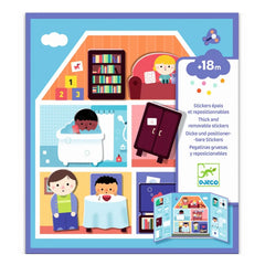 Djeco - Thick Reusable Stickers - Houses