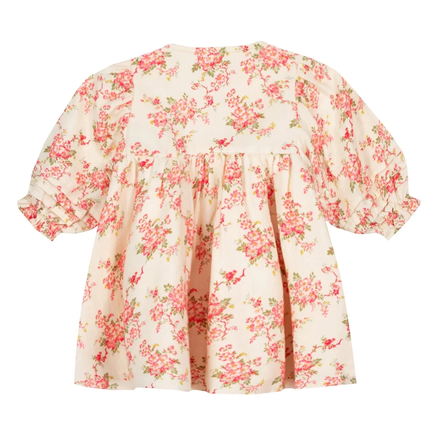 Bonton - Şakayık Çiçekli Elbise | Ekru