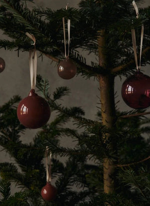 Ferm Living - Glass Christmas Ornaments - Set of 3 | Orange