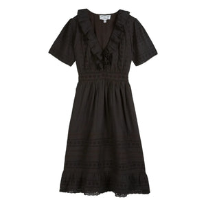 Emile et Ida - Broderie Anglaise Cotton Dress | Black