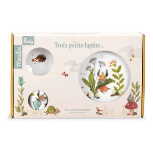 Moulin Roty - Trois petits lapins Porselen sofra takımı