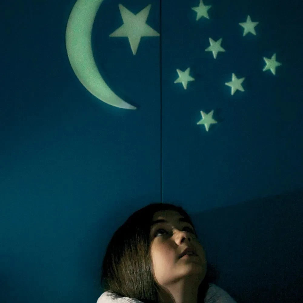 4M - Glow-in-the-Dark Moon and Stars Fluorescent Sticker Pack