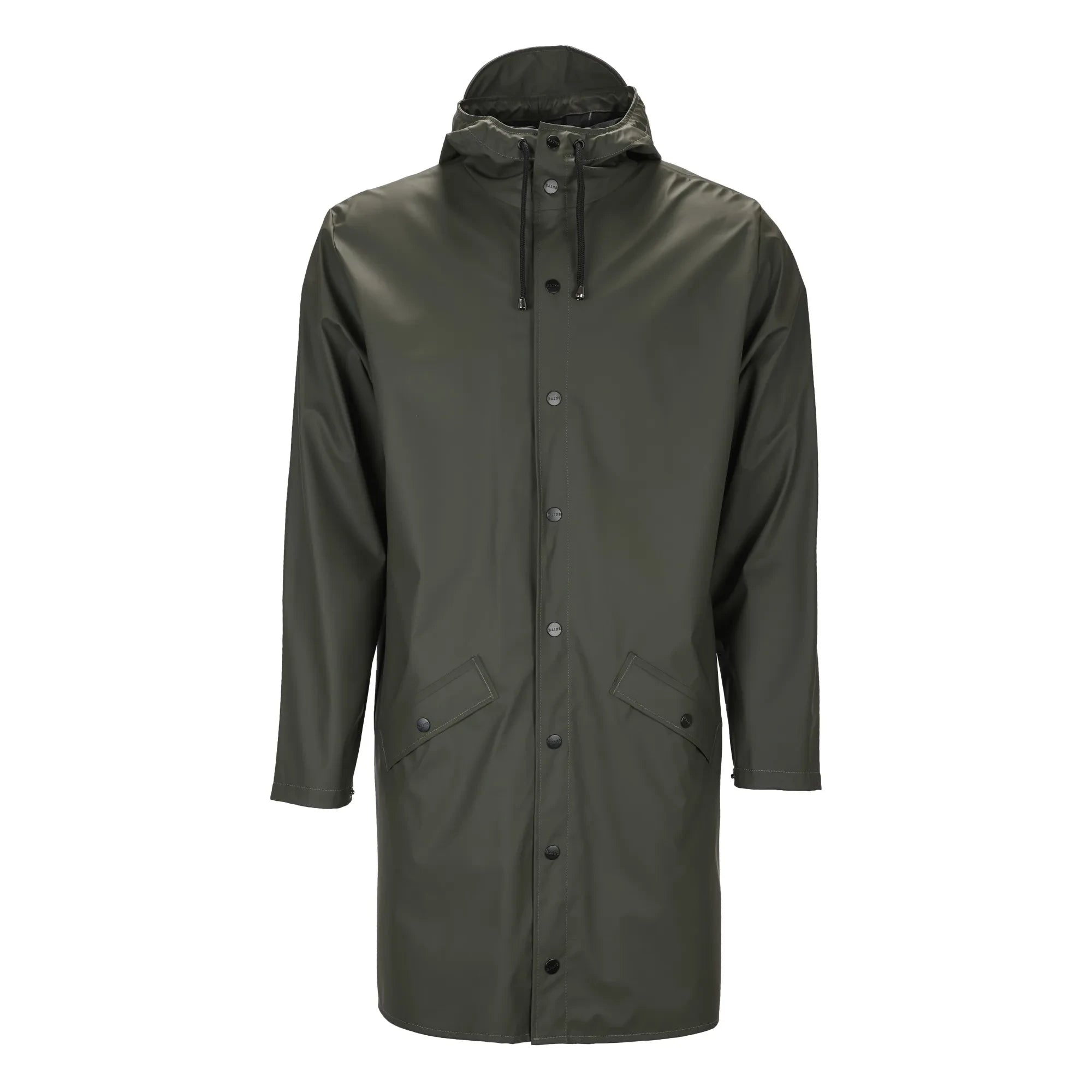 Rains - Unisex Long Waterproof Milled Coat | Green