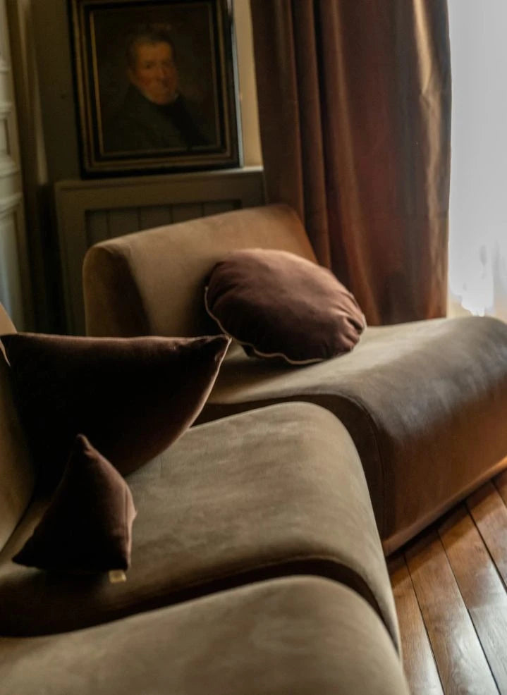 The Socialite Family - Bomboloni Velvet Pillow | Chocolate