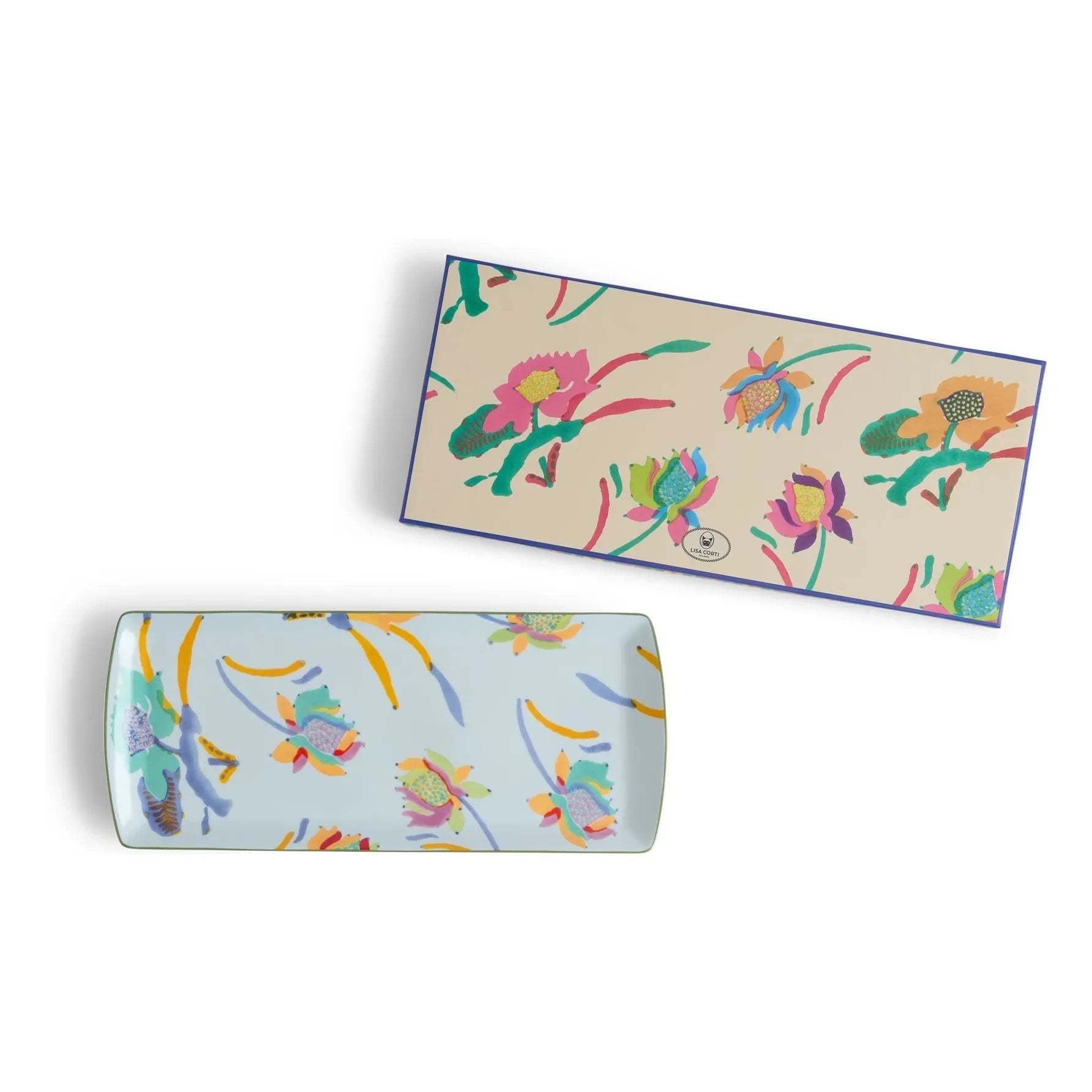 Lisa Corti - Japanese Porcelain Rectangular Tray | Light Blue
